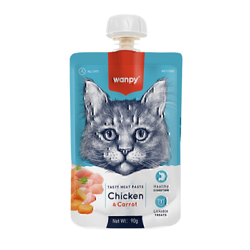 پودینگ گربه ونپی با طعم مرغ و هویج سفارش اروپا Wanpy Tasty Meat Paste وزن 90 گرم