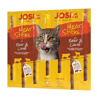 تشویقی مدادی جوسی کت طعم گوشت و بره Josicat meat sticks beef and lamb بسته ۷ عددی