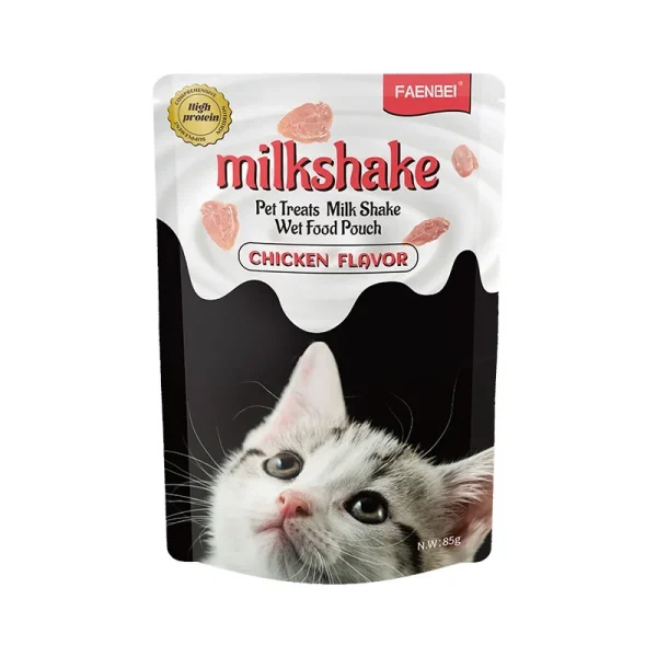 پوچ بچه گربه فنبی با طعم مرغ مدل Milkshake وزن 85 گرم