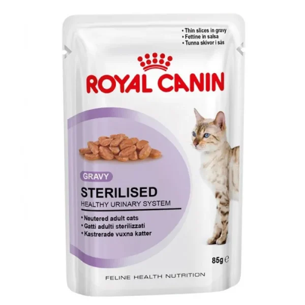 پوچ گربه بالغ عقیم شده رویال کنین در سس Royal Canin Sterilised Pouch Adult Wet Cat Food In Sauce