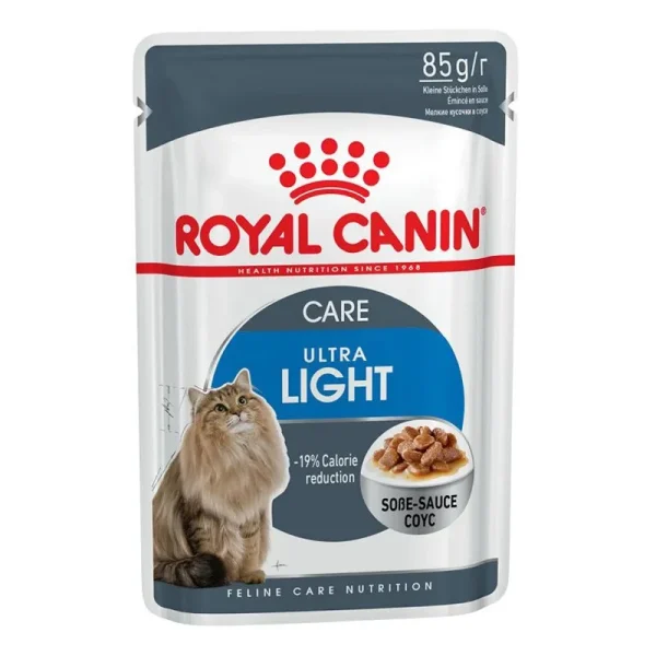 پوچ گربه بالغ لایت رویال کنین مناسب کاهش وزن در سس Royal Canin Light Pouch Adult Wet Cat Food In Sauce