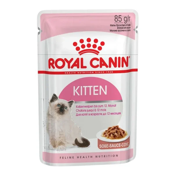 پوچ بچه گربه رویال کنین در سس Royal Canin Kitten Pouch Wet Food In Gravy