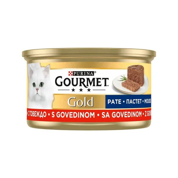 کنسرو غذای گربه گورمت مدل پته گوشت Beef Pate وزن 85 گرم