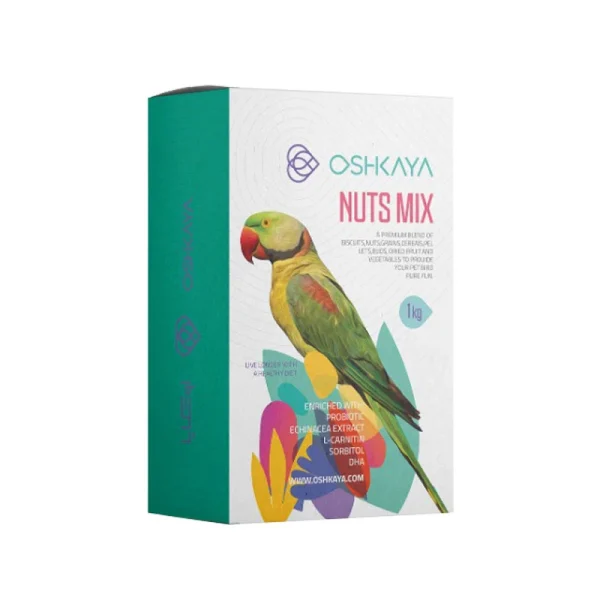 غذای شاه طوطی اوشکایا مخلوط آجیلی Nuts Mix وزن 1 کیلوگرم پتورا