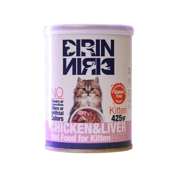 کنسرو گربه نابالغ دیرین دیرین پته مرغ و جگر 425 گرم